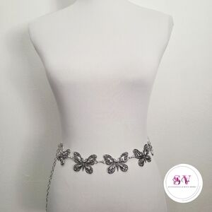 Silver Butterfly Chain Belt